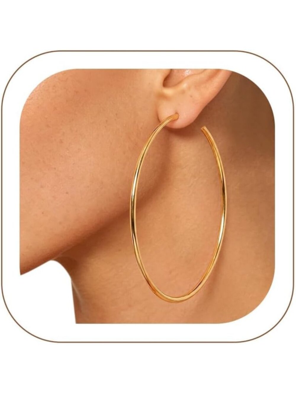 Stylish Thin Hoop Earrings for Women - Gold, Silver, Black & Rose Gold Options